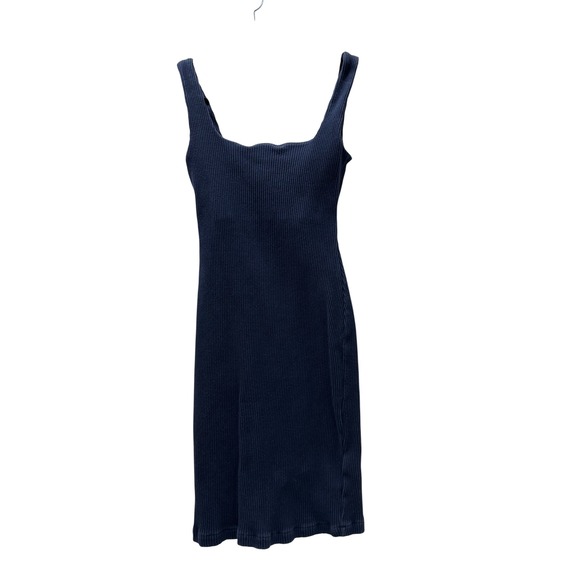 Madewell Dresses & Skirts - Madewell Navy Blue Ribbed Knit Square Neck Mini Dress XS Sleeveless Bodycon